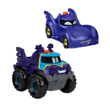 Fisher-Price DC Batwheels Light-Up Racers 1:55 Scale 2-Pack Press Button for Light-Up Expressions