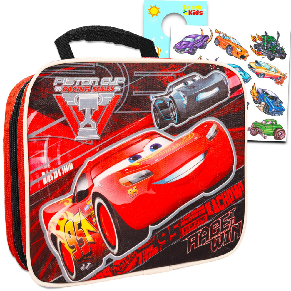 Disney Cars Reversible Lunch Bag with Bonus Tattoos and More (Boys Gir