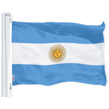 G128 Argentina Argentinian Flag | 3x5 Ft | LiteWeave Pro Series Printed 150D Polyester | Country Flag Indoor/Outdoor Vibrant Colors Brass Grommets