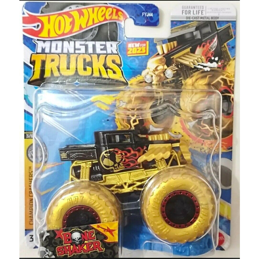 Hot Wheels Monster Trucks New for 2023 1:64 Scale (Gold Bone Shaker 3/