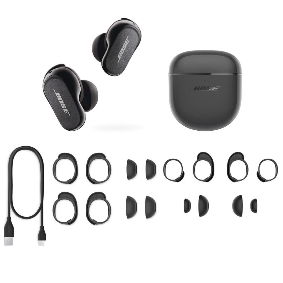 Bose QuietComfort Earbuds II  Triple Black with Alternate Sizing Kit