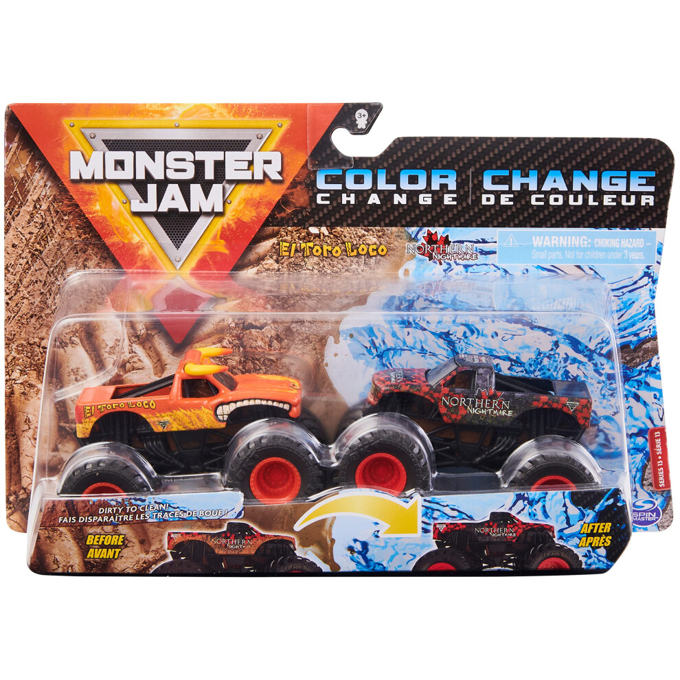 Monster Jam  Official El Toro Loco vs. Northern Nightmare Color-Changi