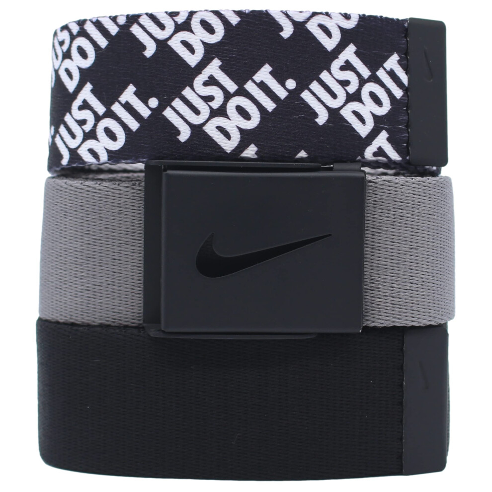 Nike Golf Men's 3-in-1 Web One-Size-Fits-Most Belts  Black/Gray/Just D