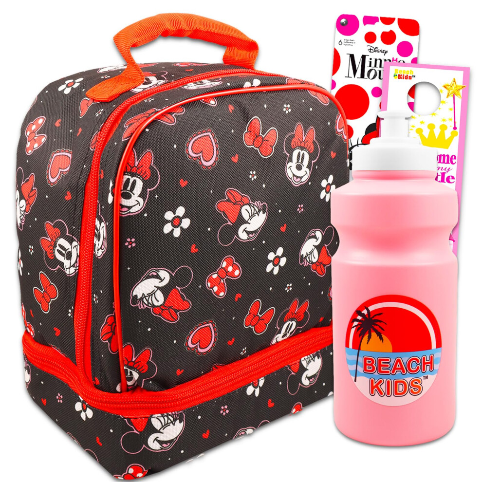 Disney Minnie Mouse Lunch Bag for Girls with 2 Compartments  Water Bot