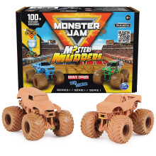 Monster Jam Mystery Mudders 2-Pack Monster Trucks, 1:64 Grave Digger und Blue Thunder