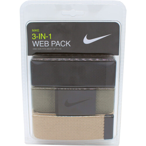 Nike Nike Golf Herren 3-in-1 Web Gürtel, Einheitsgröße, Schwarz/Olive/Khaki 1