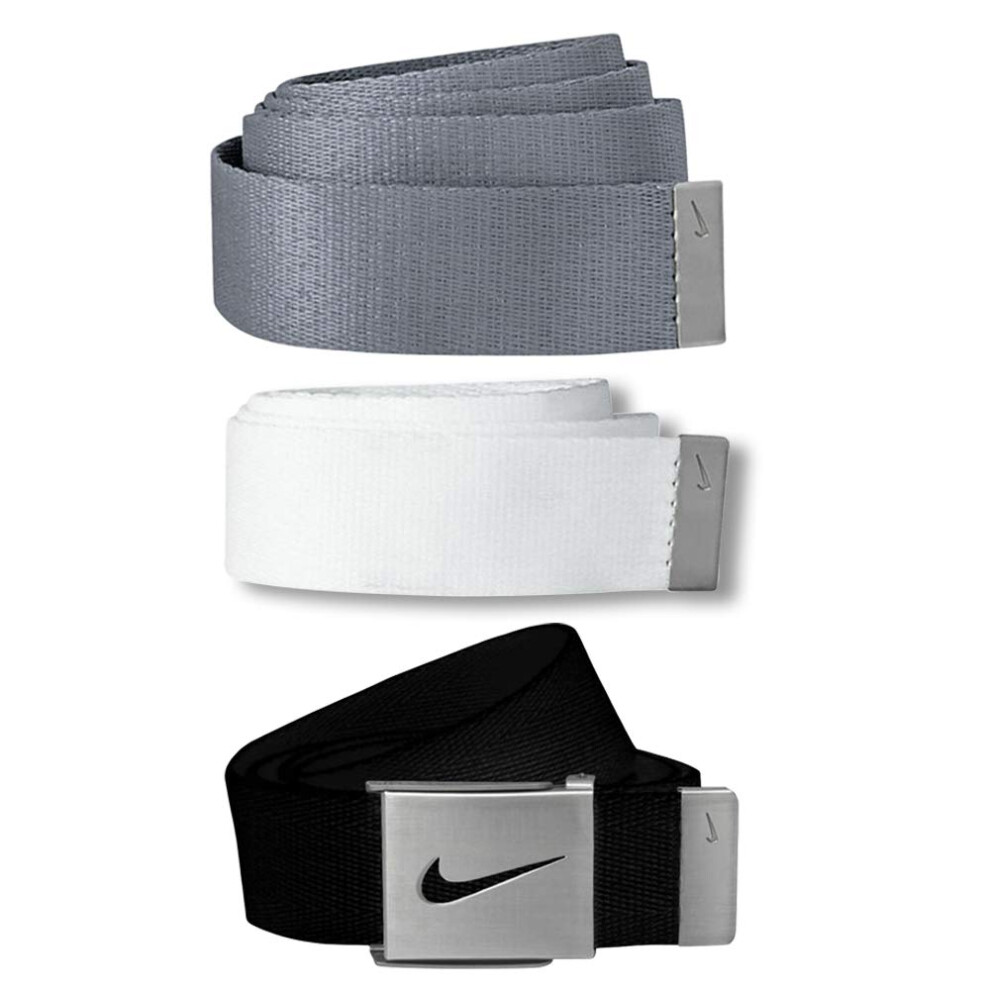 Nike Golf Men's 3 in 1 Web Belt (White/Khaki/Black) One Size