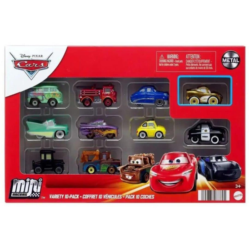 Mattel Disney Cars Metal Mini Racers Variety 10 Pack Small Metal Movie