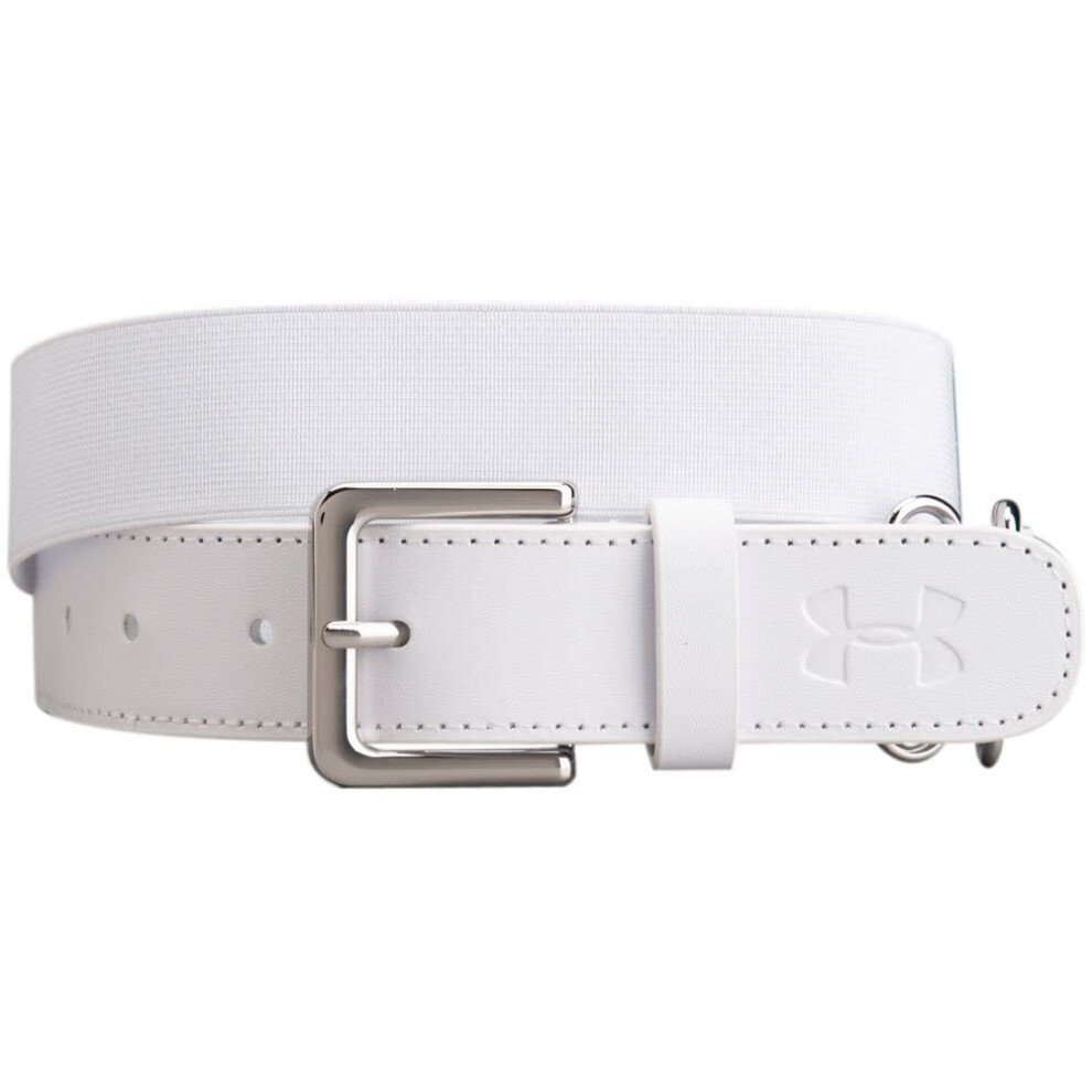 Under Armour Men's Baseball Belt  (100) White / / Black  One Size Fits