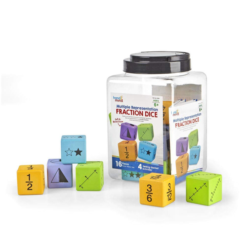 Photos - Educational Toy hand2mind - 91268 Multiple Representation Fraction Foam Dice for Kids