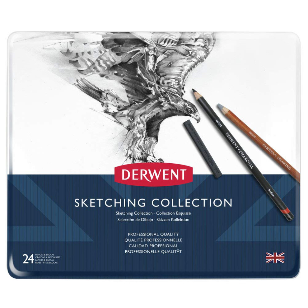 Derwent Sketching Collection  Metal Tin  24 Count (34306)