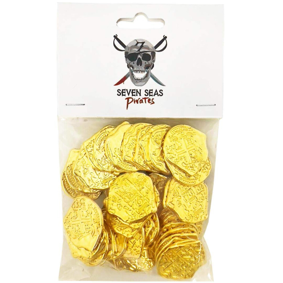 Seven Seas Pirates Toy Metal Shiny Gold Action Treasure Coins - Plays