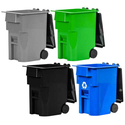 Set van 3x kunststof afvalscheidingsbakken grijs van 20 liter