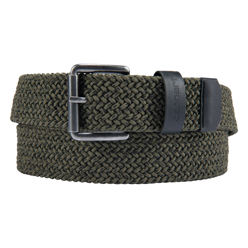 Carhartt Men's Belt  Rugged Flex Nylon Cord Braided (Army Green)  Larg