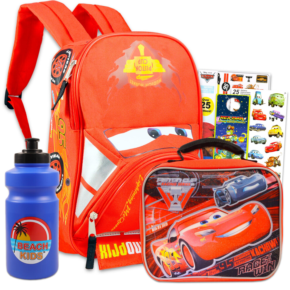 Disney Cars Backpack with Lunch Box for Preschool Toddler Boys Girls -