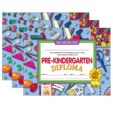 Pre-Kindergarten Diploma 8.5 """" X 11 """" 30 pr. Pakke 3 pakker