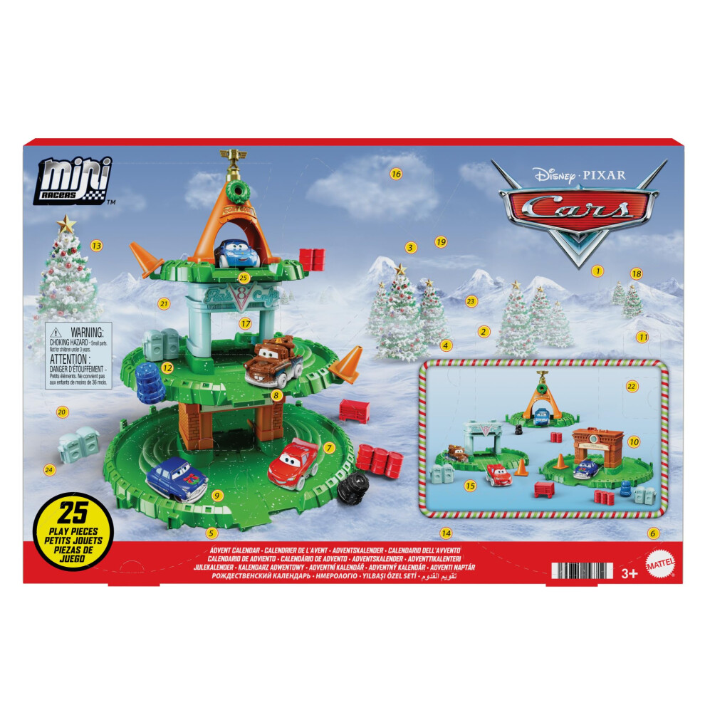 Mattel Disney and Pixar Cars Mini Racers Advent Calendar  25 Surprises