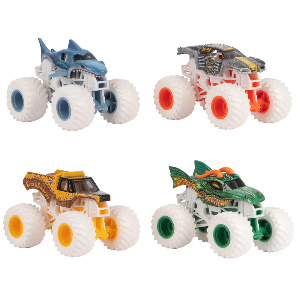 Monster Jam - Pack of 4 1:64 Die Cast Vehicles - 4 Authentic Monster T