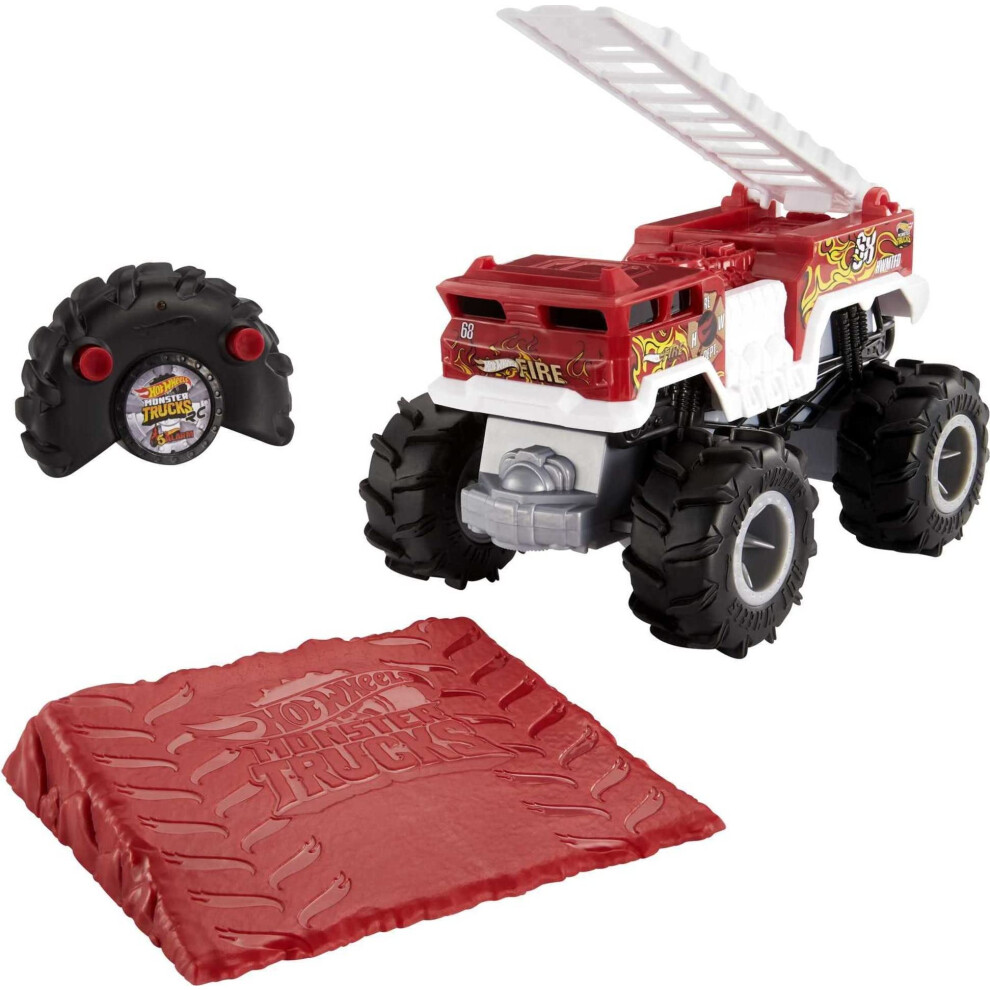 Hot Wheels RC Monster Trucks HW 5-Alarm 1:24 Scale  Remote-Control Veh