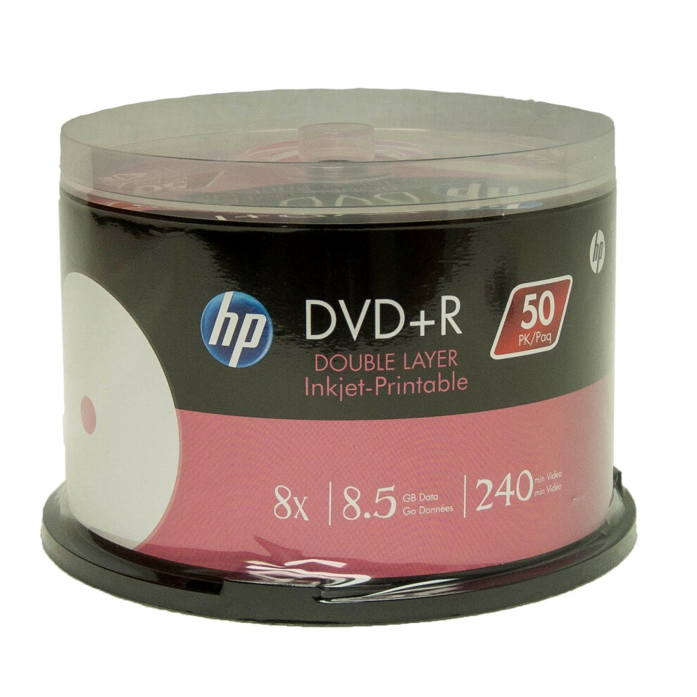 Hp DVD+R Dl Double Layer 8X 8.5Gb White Inkjet Printable 50 Pack in Sp