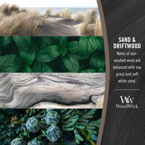 WoodWick WoodWick Μεγάλο Κερί Hourglass, Άμμος/Κορμός - Premium Σόγιας, Καινοτομία Ξύλινης Κερί 2
