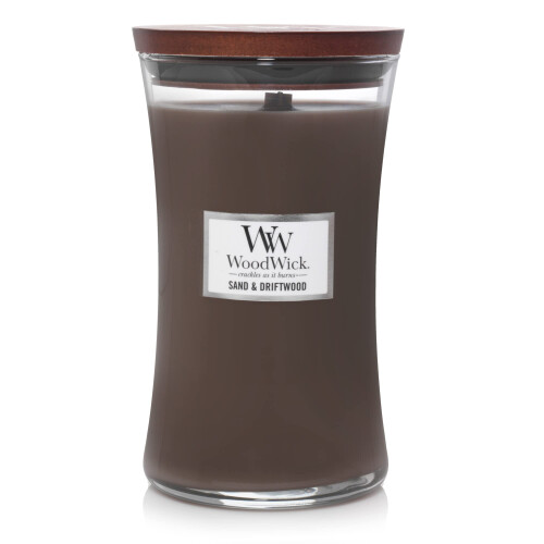 WoodWick WoodWick Μεγάλο Κερί Hourglass, Άμμος/Κορμός - Premium Σόγιας, Καινοτομία Ξύλινης Κερί