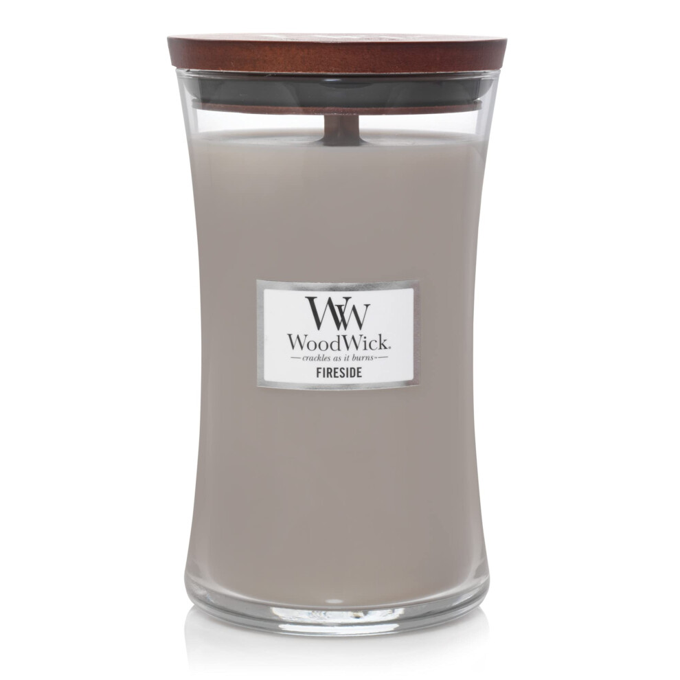 WoodWick Large Hourglass Fireside Candle  Premium Soy Blend Wax with P