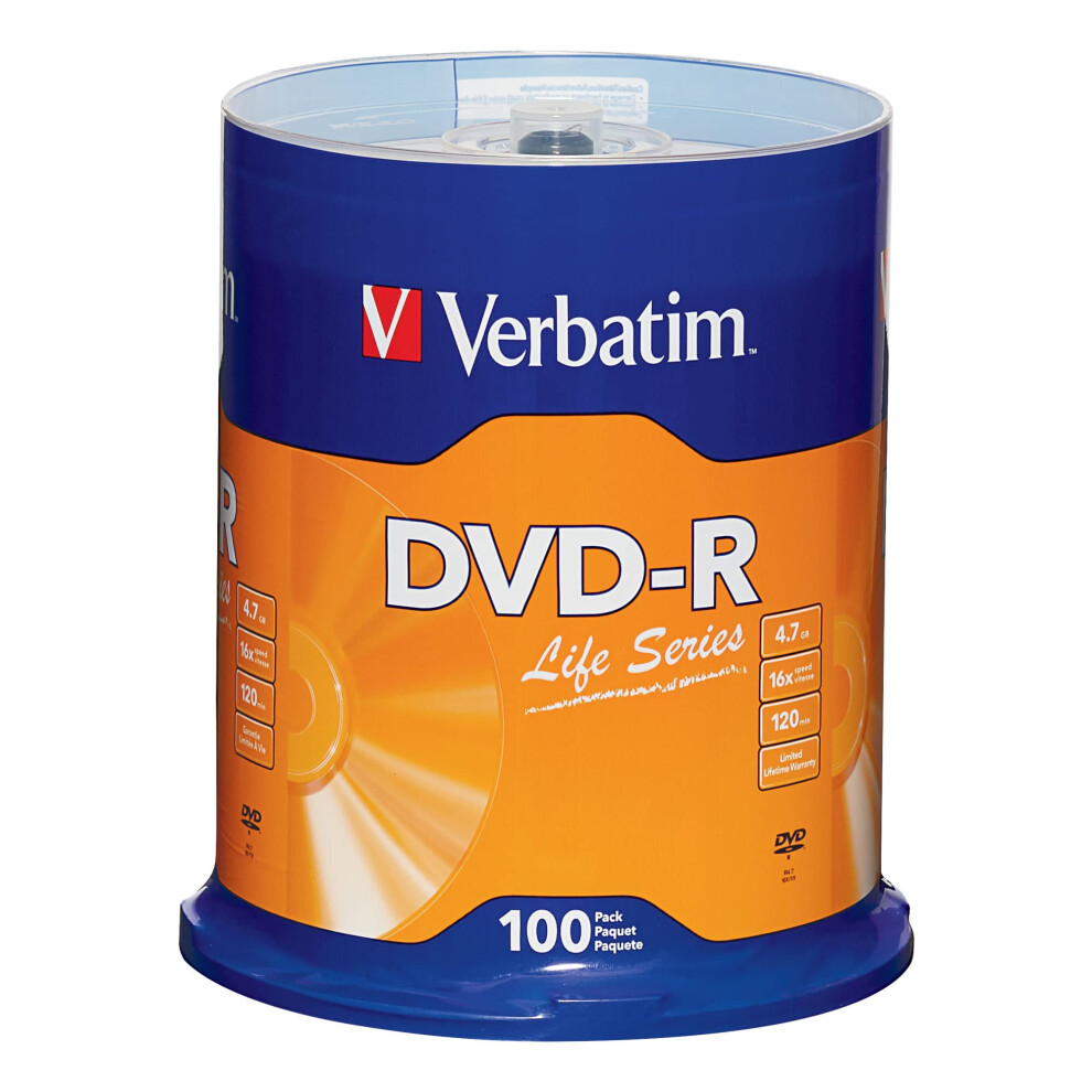 Verbatim Life Series DVD-R Disc Spindle  Pack of 100