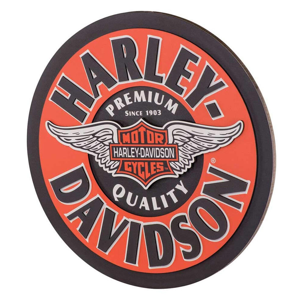 Harley-Davidson Winged Bar & Shield Dimensional Pub Sign  Orange HDL-1