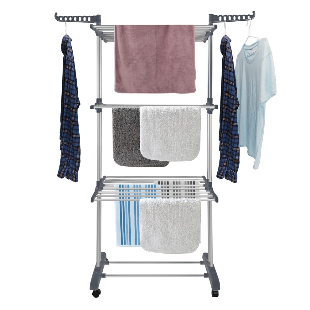 Bigzzia Clothes Drying Rack Folding Drying Rack Clothing 4 Tier Clothe