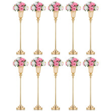 NUPTIO Centerpiece Vase Tall Gold: 10 Pcs 30.5"" Wedding Flower Stand