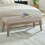 24KF Velvet Upholstered Tufted Bench with Solid Wood Leg Ottoman with 2