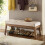 24KF Velvet Upholstered Tufted Bench with Solid Wood Leg Ottoman with 3