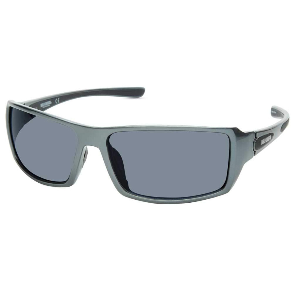 Harley-Davidson Men's Shallow Sport Sunglasses  Shiny Gray Frame & Smo