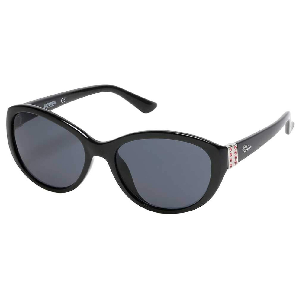 Harley-Davidson Women's Wayfarers Cat Eye Sunglasses  Black  56-18-135