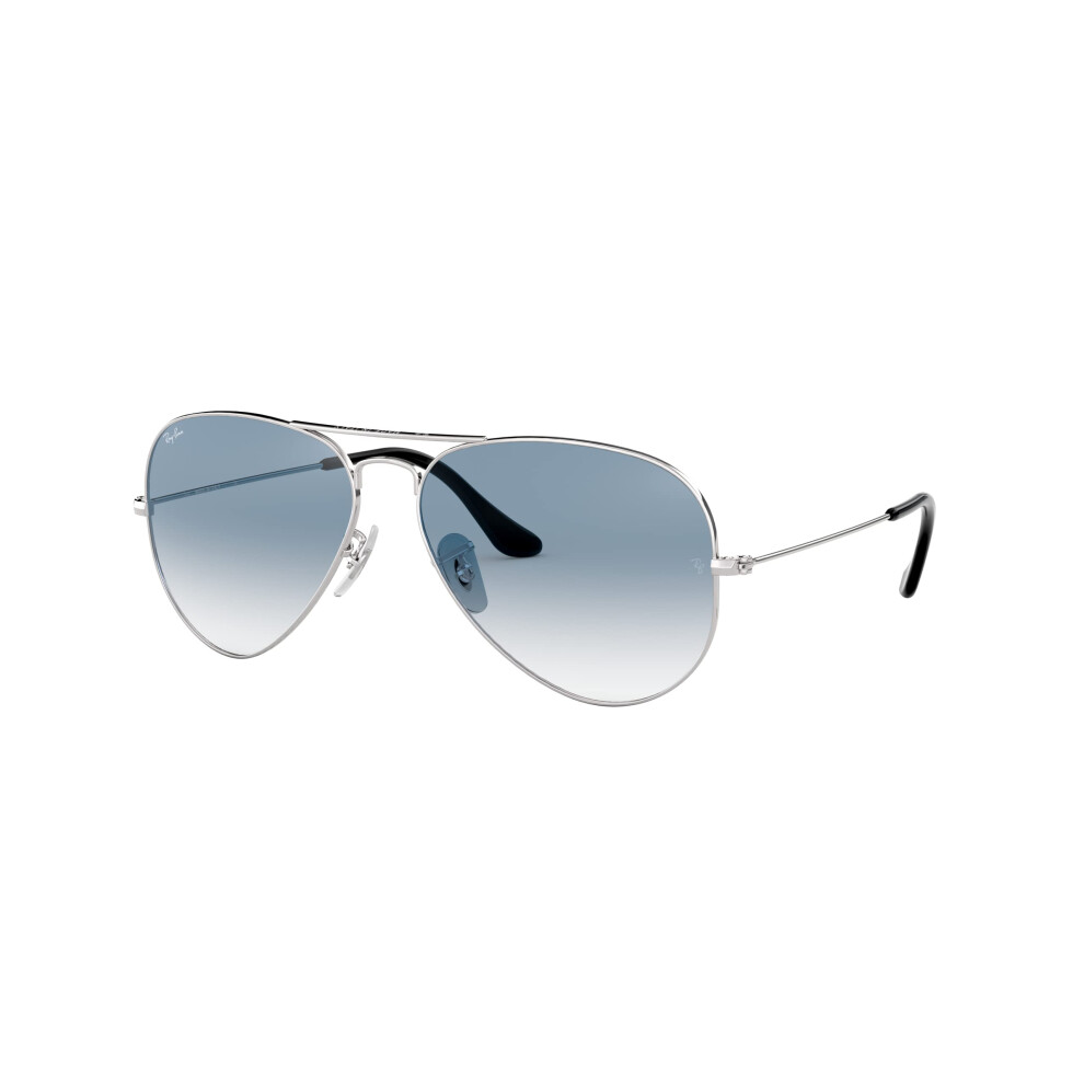 Ray-Ban RB3025 Classic Aviator Sunglasses  Silver/Clear Gradient Blue