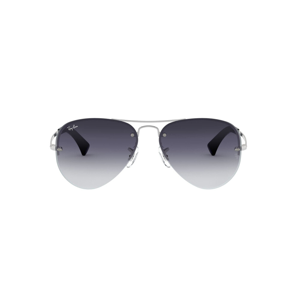 Ray-Ban RB3449 Aviator Sunglasses  Silver/Light Grey Gradient Dark Blu