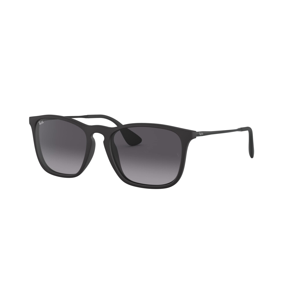 Ray-Ban RB4187 Chris Square Sunglasses  Rubber Black/Light Grey Gradie