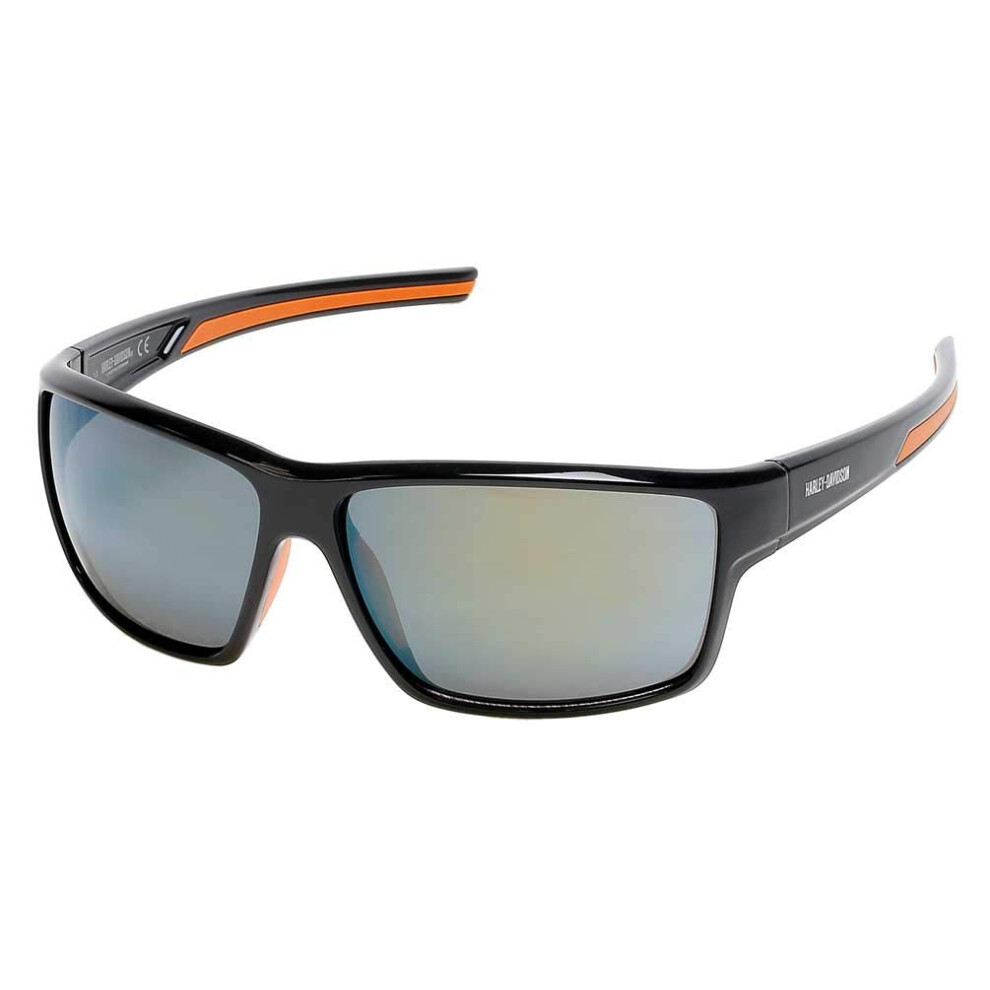 Harley-Davidson Men's Modern Rectangular Sunglasses  Black  65-13-130