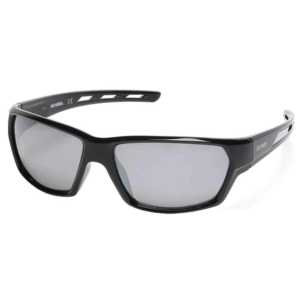 Harley-Davidson Men's Modern Rectangular Sunglasses  Black  63-17-135