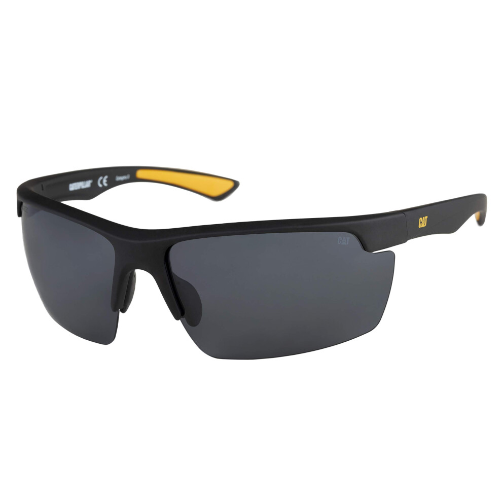 Caterpillar Men's Pickup Polarized Sunglasses Rectangular  Rubberized