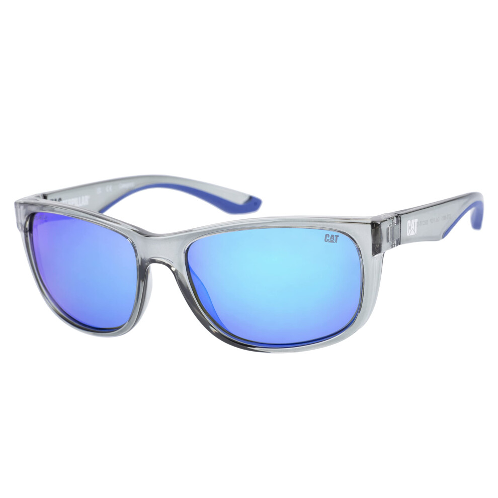 Caterpillar 8011 Men's Polarized Square Sunglasses  Gloss Grey Crystal