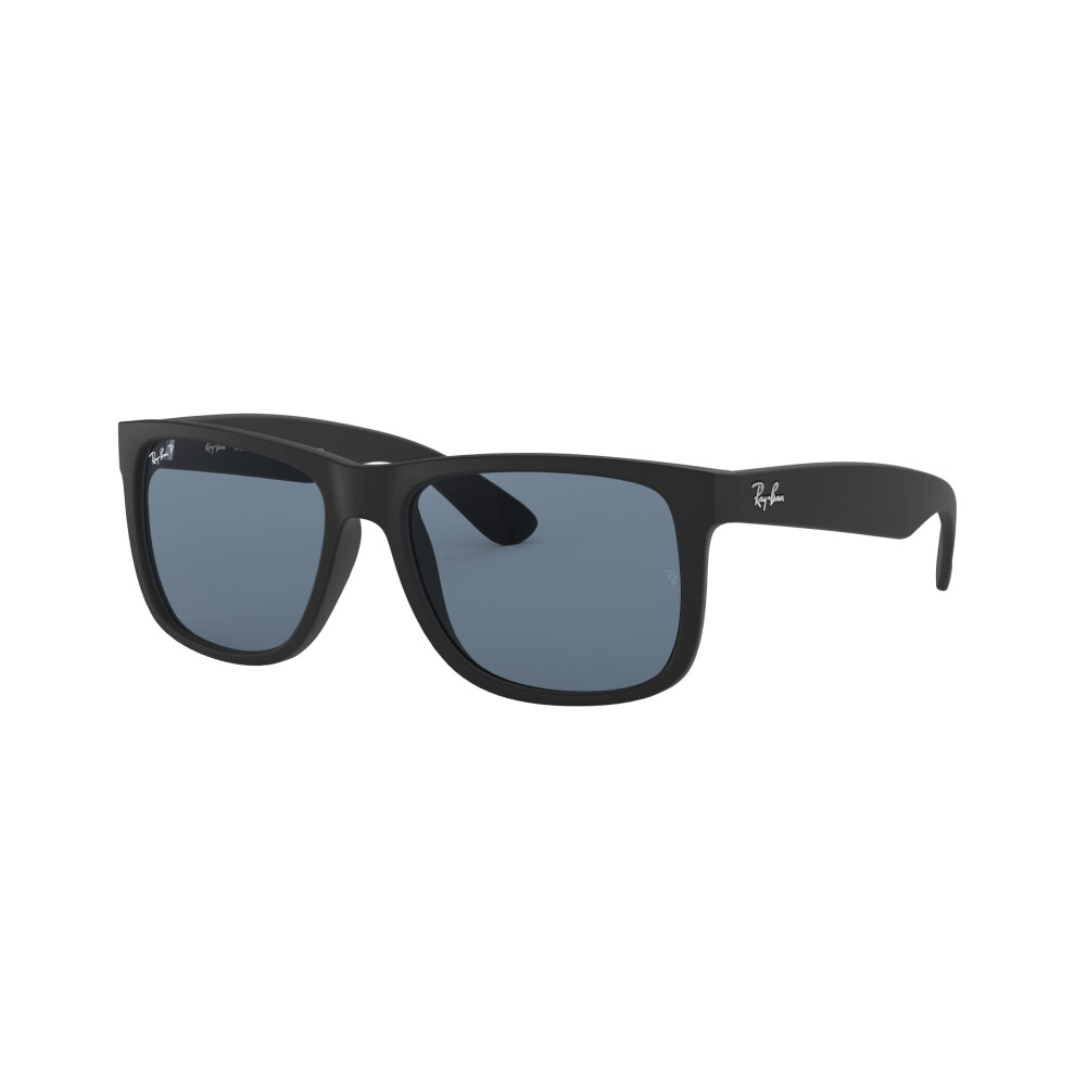 Ray-Ban RB4165 Justin Rectangular Sunglasses  Rubber Black/Polarized D