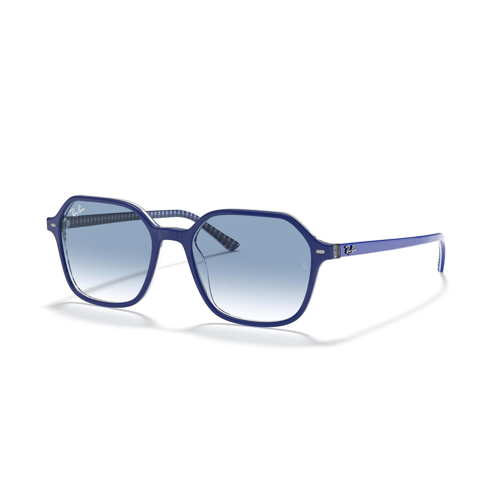 Ray-Ban RB2194 John Square Sunglasses  Blue On Vichy Blue/White/Clear