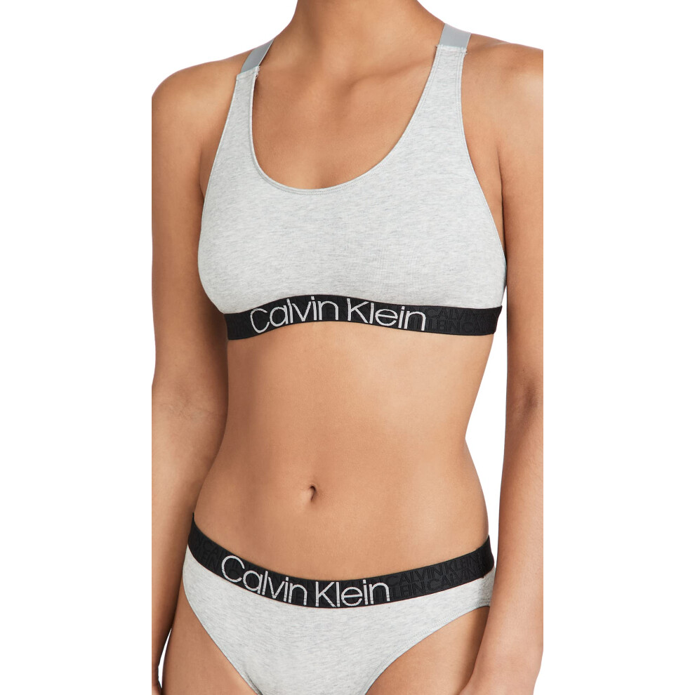 Calvin Klein Women's Reconsidered Comfort Unlined Bralette  Grey Heath