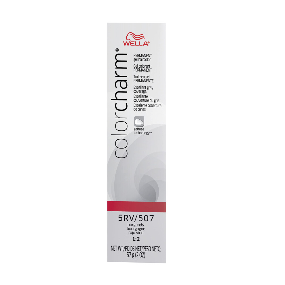 COLORCHARM Permanent Gel  Hair Color for Gray Coverage  5RV Burgundy