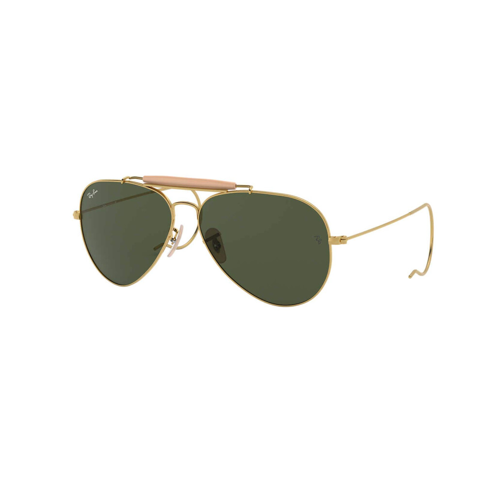 Ray-Ban RB3030 Outdoorsman I Aviator Sunglasses  Shiny Gold/G-15 Green