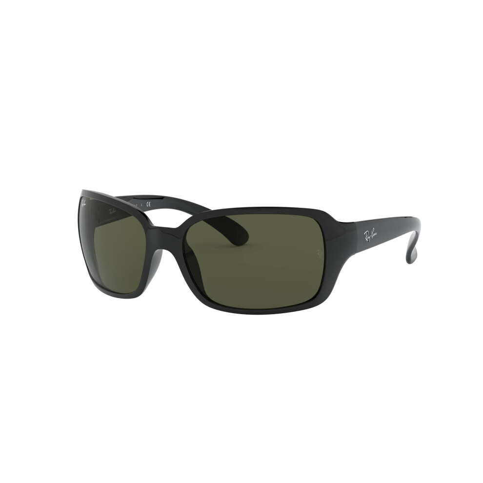 Ray-Ban Women's RB4068 Square Sunglasses  Black/G-15 Green  60 mm