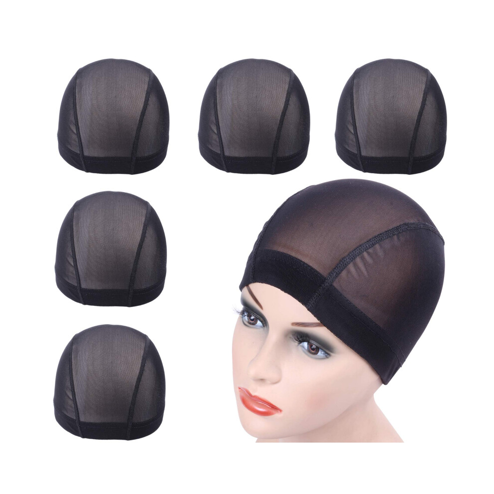 Yantaisiyu Unisex Black 5 Pcs/Lot Wig Caps Mesh Caps Stretchable Hairnets Mes