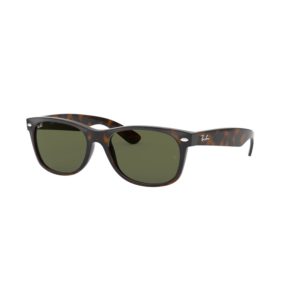 Ray-Ban RB2132 New Wayfarer Square Sunglasses  Tortoise/G-15 Green  52